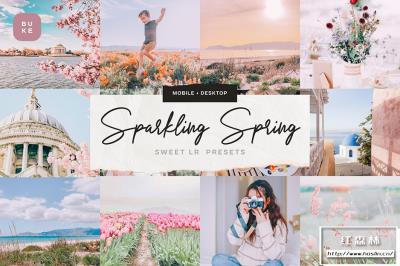 【LR预设】10款梦幻优雅粉色调人像Lightroom预设手机LR调色预设 Sparkling Spring LR Presets