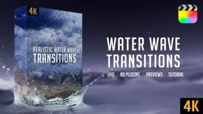 【FCPX插件】10种海滩波浪水花海浪过渡转场预设 Water Wave Transitions