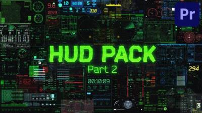 【PR模板】54种HUD未来科技感元素UI动画 HUD Pack 2 PP