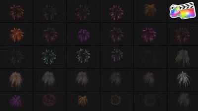 【FCPX插件】30个缤纷炫彩烟花爆炸特效动画 Fireworks