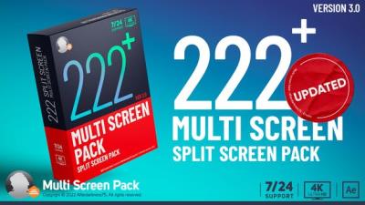 【AE模板】222个多画面视频分屏网格组合动画预设 Multi Screen Pack V3