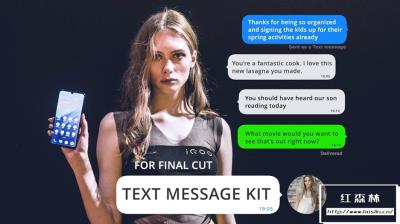 【FCPX插件】8种手机短信对话聊天弹窗动画 Text Message Kit