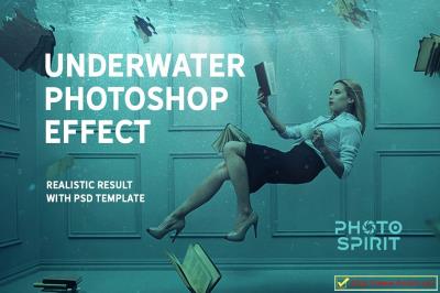 【PS模板】19个水下摄影效果叠加图层PS模板 Underwater Photoshop Effect