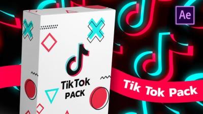 【AE模板】手机抖音点赞关注转发竖屏图文包装界面动画 TikTok Pack