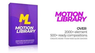 【AE模板】2000多种图文视频设计包装动画 Motion Library Pack