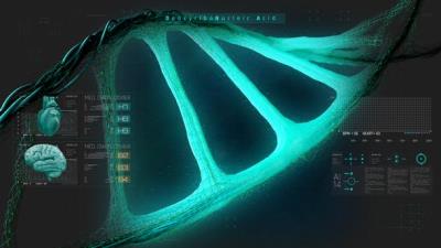 【AE模板】40组生物科技医疗DNA链合成动画 HUD Medical Interface DNA