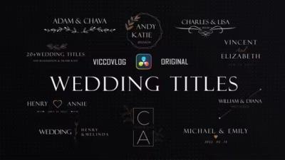 【达芬奇模板】24个优雅精致浪漫婚礼文字标题动画 Wedding Titles Templates