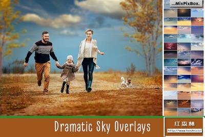 【图片素材】60张戏剧性壮丽天空背景摄影后期图片叠加素材 Dramatic Sky Overlays