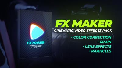 【视频素材】32个镜头炫光粉尘粒子噪点视频素材+30个LUTS调色预设 FX Maker Video Effects Pack