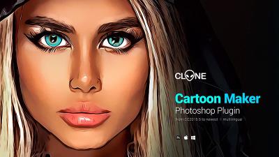 【PS插件】卡通人物漫画风格一键生成插件 Cartoon Maker – Clone – Photoshop Plugin 汉化中文版