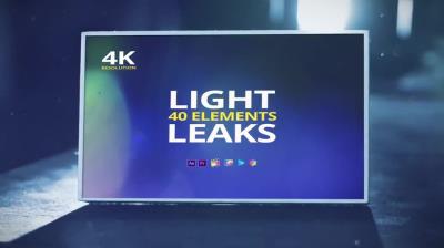 【4K视频素材】40个电影镜头漏光散景炫光动画叠加素材 Leaks And Bokeh Transitions Pack