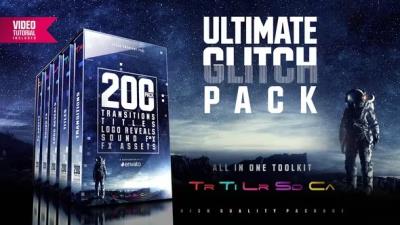 【PR模板】200种终极故障失真毛刺干扰转场LOGO文字标题音效预设包 Ultimate Glitch Pack