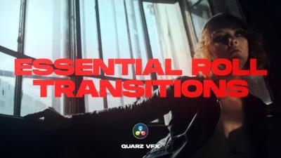 【达芬奇预设】52种实用平移滚动视频过渡无缝转场预设 Essential Roll Transitions for DaVinci Resolve