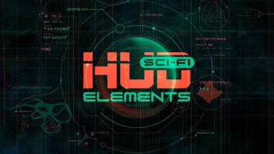 【AE模板】100个未来科幻军事游戏UI界面HUD图形动画 Sci-fi HUD Elements