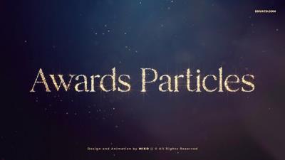 【AE模板】金色粒子汇聚消散文字标题开场片头动画 Particles Awards Titles