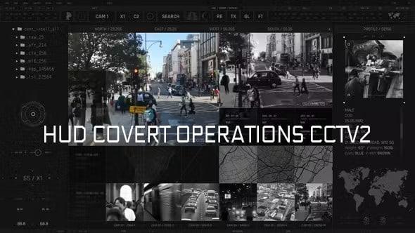 【AE模板】军事游戏机密情报监控显示器屏幕动画 HUD Covert Operations CCTV2