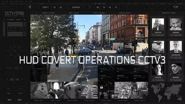 【AE模板】军事游戏机密情报监控显示器屏幕动画 HUD Covert Operations CCTV3