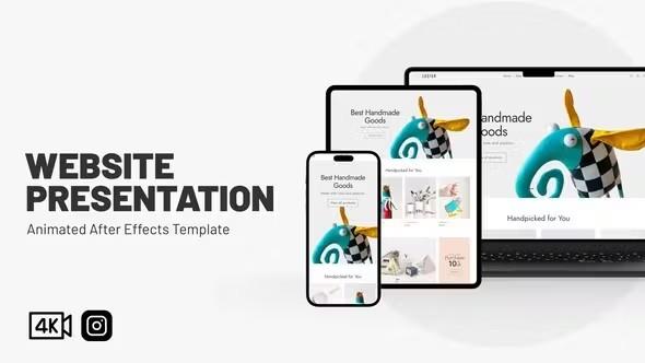 【AE模板】手机电脑设备4K三维网站APP页面演示宣传动画 Website Mockup Promo